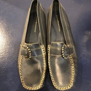 Navy Blue Leather Loafers. Size 11N